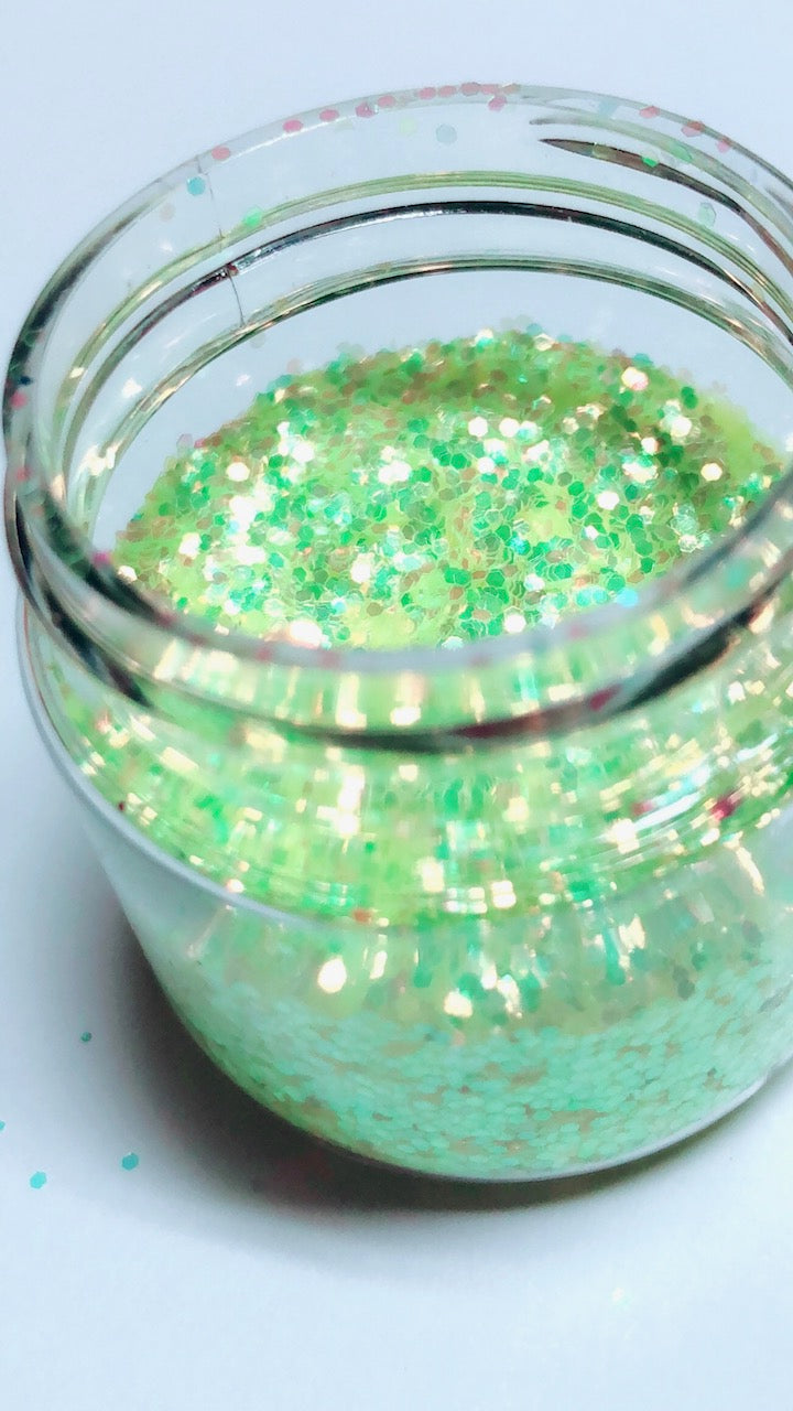 Inked Doll Cosmetics - ELECTRIC LIME! *UV* Chunky Iridescent Glamdoll Glitter