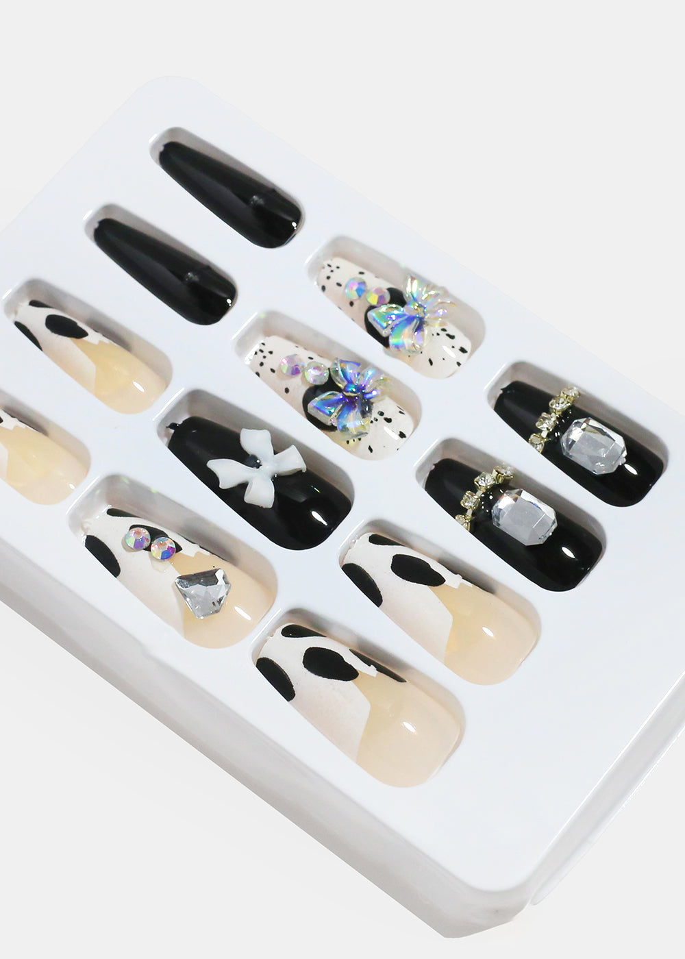 AOA Studio Midnight Cowgirl Bow 5D Pre-Glued Press-On Nails