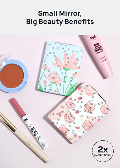AOA Double-Sided Compact Mirror – Rhinestone