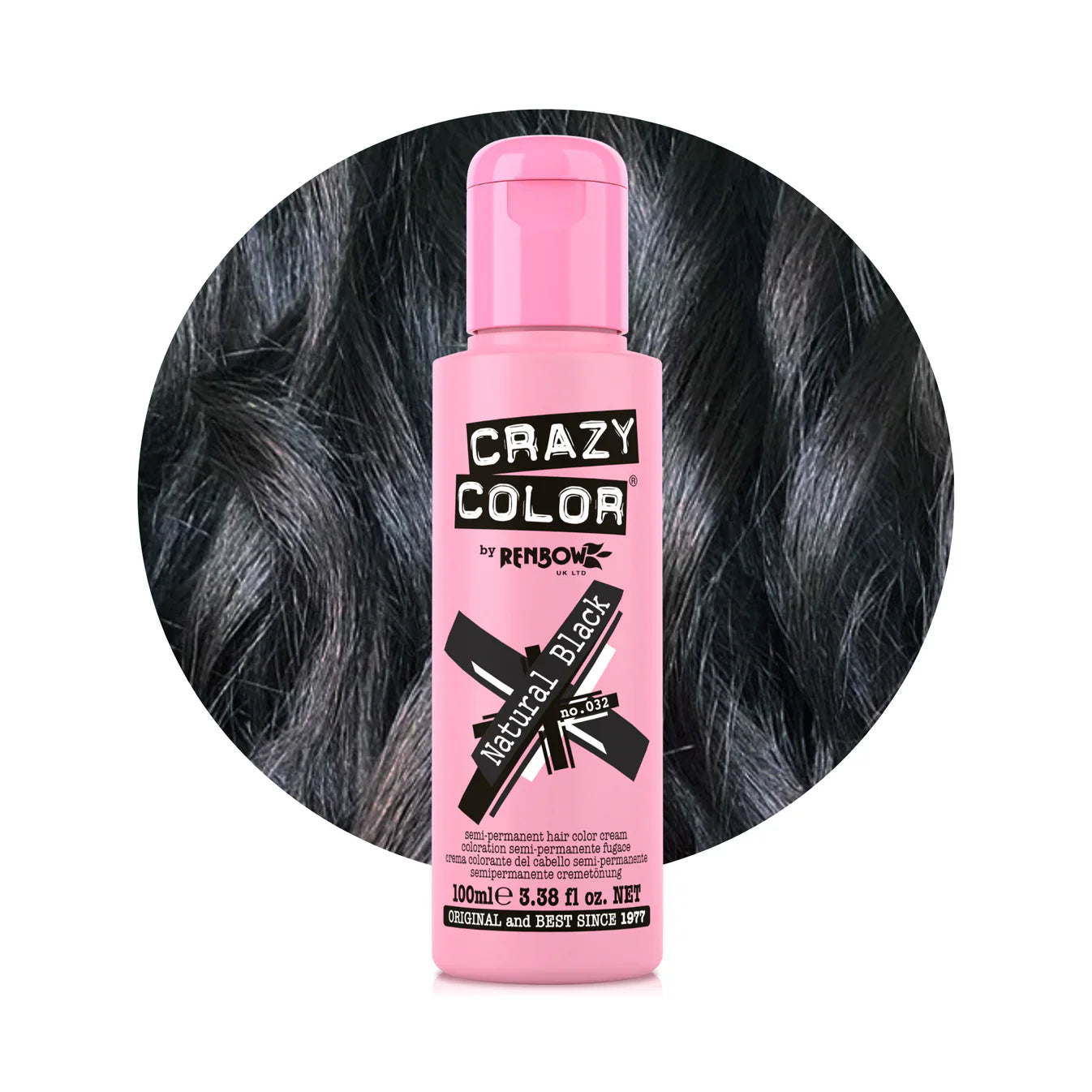Natural Black (Brown-Black) - Semi-Permanent Hair Dye - Crazy Color