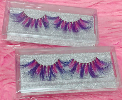 Inked Doll Cosmetics - *BLUEBERRY TWIST* (Blue/Fuschia/Purple) DreamDoll Color Lashes!