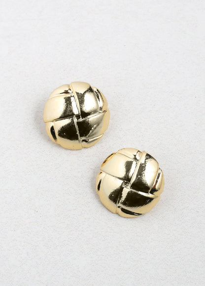 Classic Quilted Button Earrings