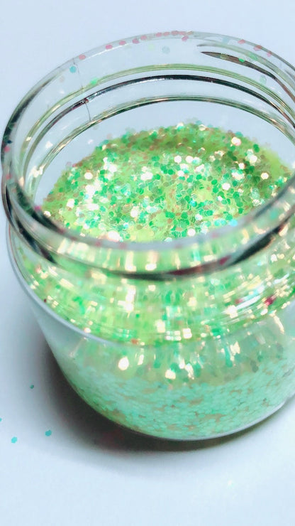 Inked Doll Cosmetics - ELECTRIC LIME! *UV* Chunky Iridescent Glamdoll Glitter