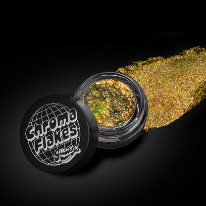 Gold Rush Chroma Flakes (Gold/Green) - Duochrome Pigment - Glisten Cosmetics