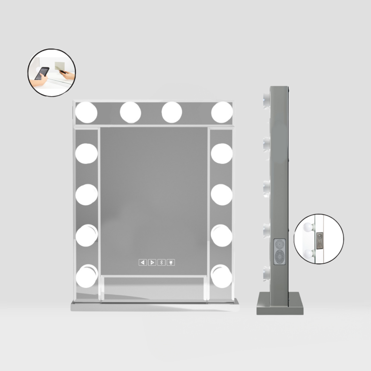 Hollywood Style 12 LED Glass Mirror