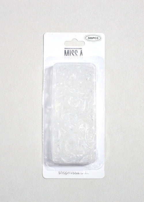 500 PCS Mini Clear Elastic Rubber Hair Bands