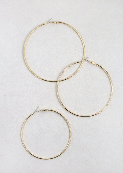 Classic Thin Hoop Earrings - 7mm