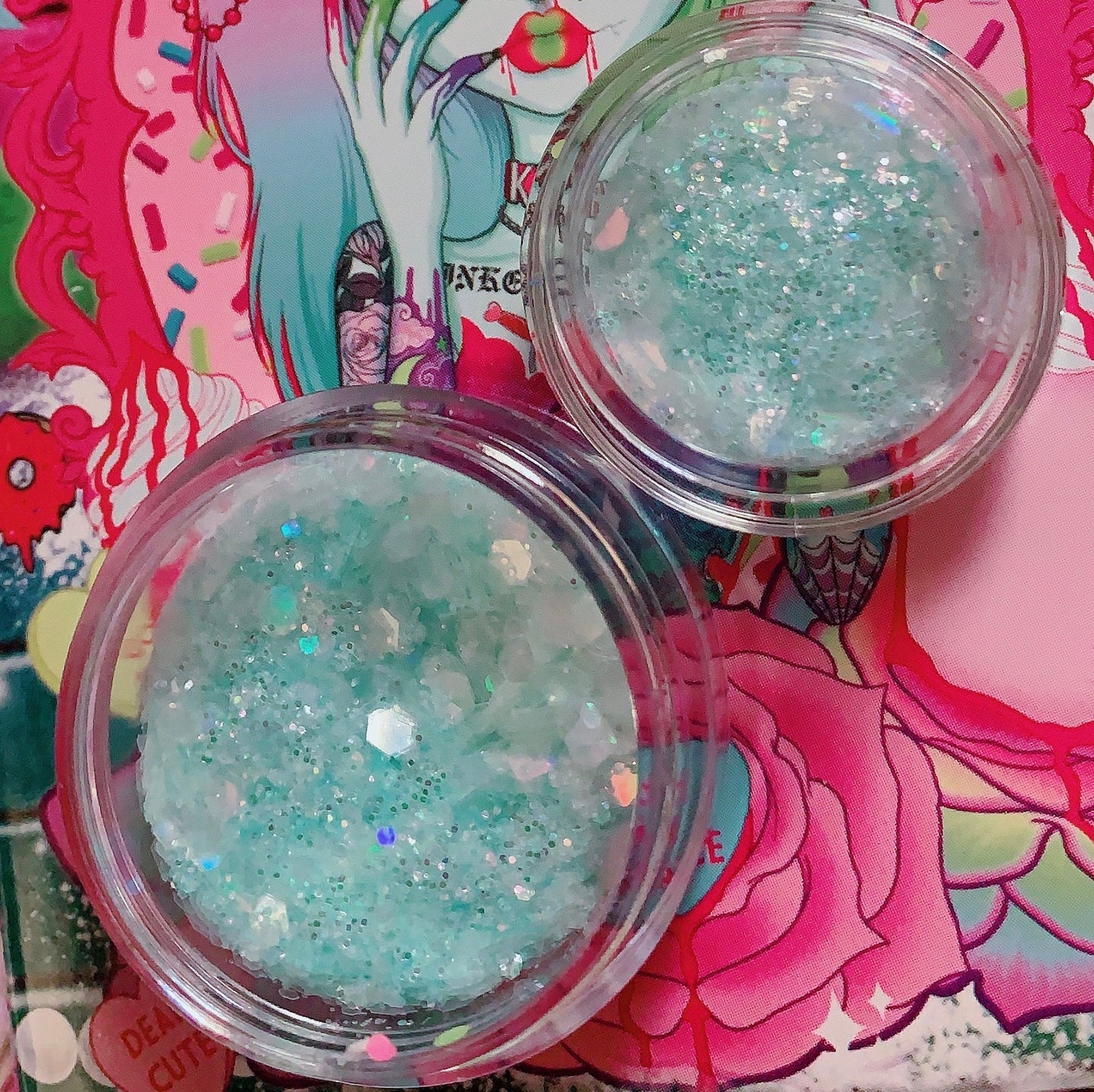 Inked Doll Cosmetics - MINT CRYSTALS Chunky GlamDoll Glitter