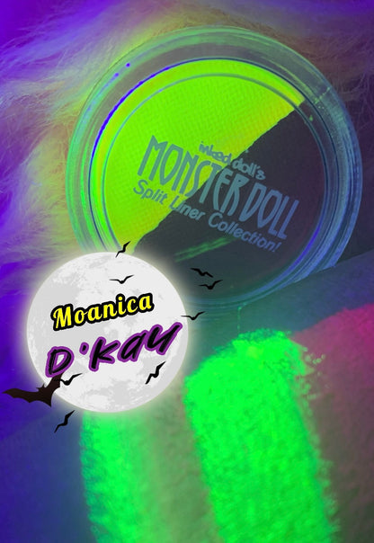 Inked Doll Cosmetics - (HUGE!) Monster Doll MOANICA D'KAY *UV Neon Pastel* SPLIT LINER/FACE/BODY PAINT