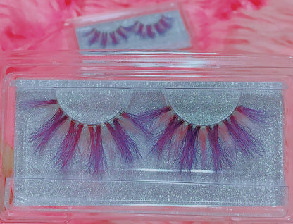 Inked Doll Cosmetics - *PSYCHOTIC FAIRY* (Pastel Pink/Purple) DreamDoll COLOR Lashes !