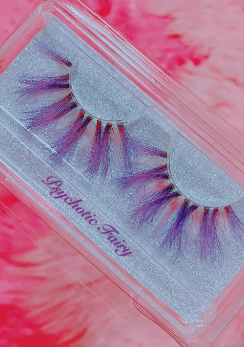 Inked Doll Cosmetics - *PSYCHOTIC FAIRY* (Pastel Pink/Purple) DreamDoll COLOR Lashes !