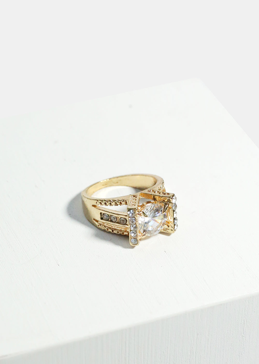 Gemstone & Rhinestone-Studded Ring