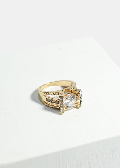 Gemstone & Rhinestone-Studded Ring