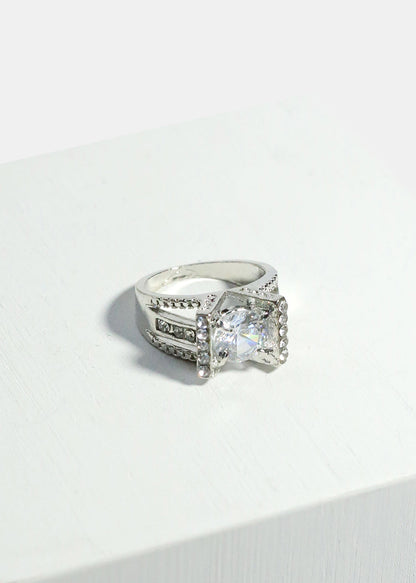 Gemstone & Rhinestone-Studded Ring