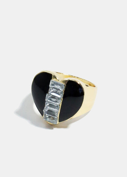 Enamel & Gemstone Heart Ring