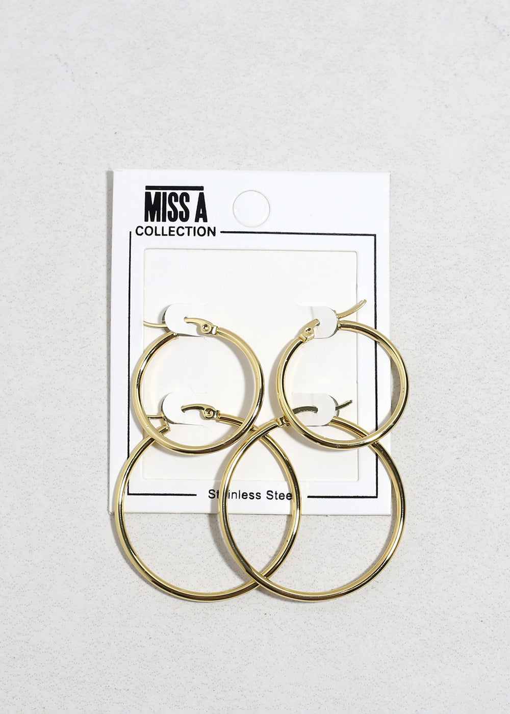 Classic Stainless Steel Hoop Earring Set