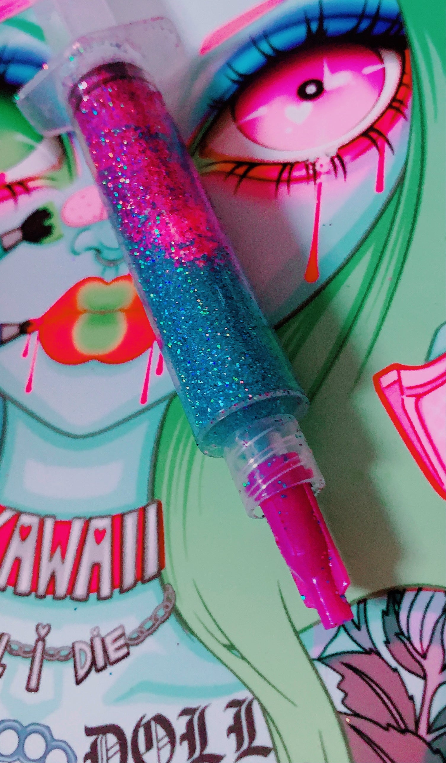 Inked Doll Cosmetics - SAPPHIRE BERRY GlamDoll Glitter Syringe