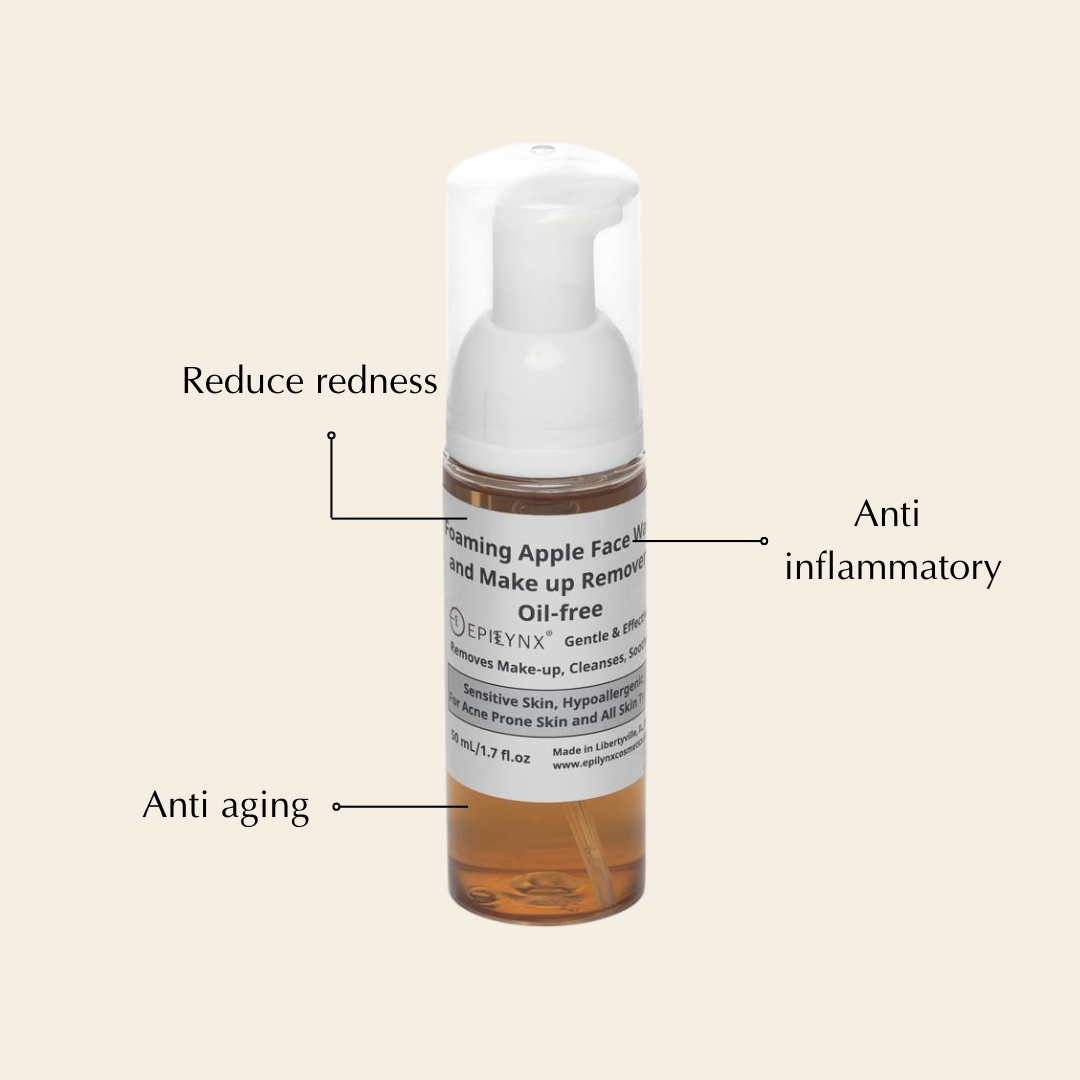 EpiLynx - Gentle, Oil-Free Foaming Apple Cleanser for Sensitive & Acne-Prone Skin | Vegan, allergen-friendly, sulfate & paraben free | Purifying, hydrating face wash for all skin types